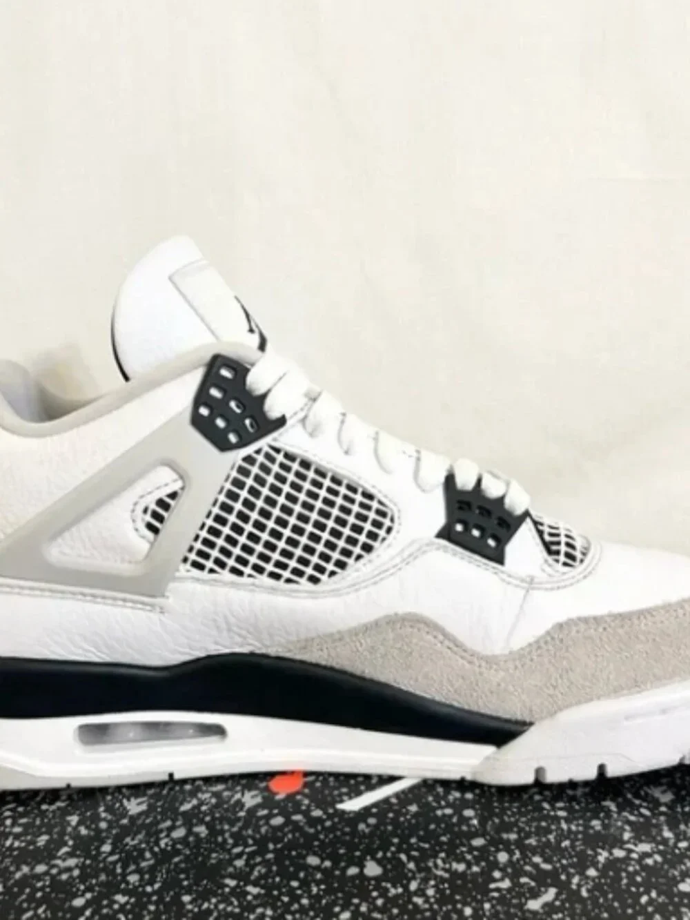 Air Jordan 4 Military Black Retro Mens White Sneakers